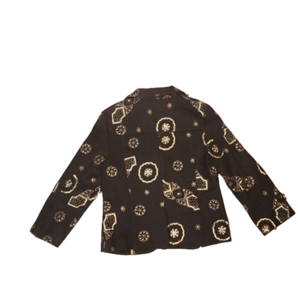 Sugar Lips blazer jacket. Brown and gold. Size L - Picture 4 of 4